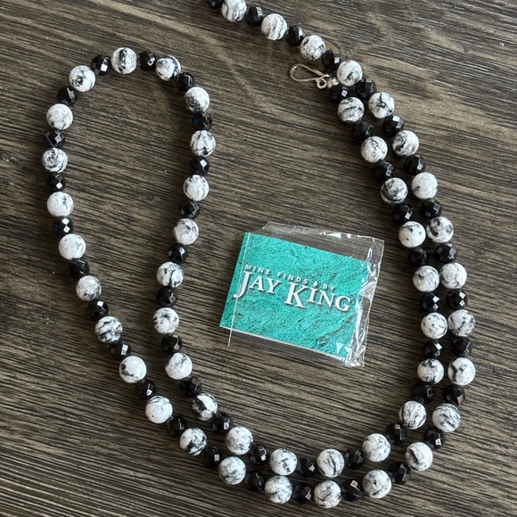 Jay King Mine Finds Zebra Jasper & Black Onyx 36” Beaded Necklace (P)